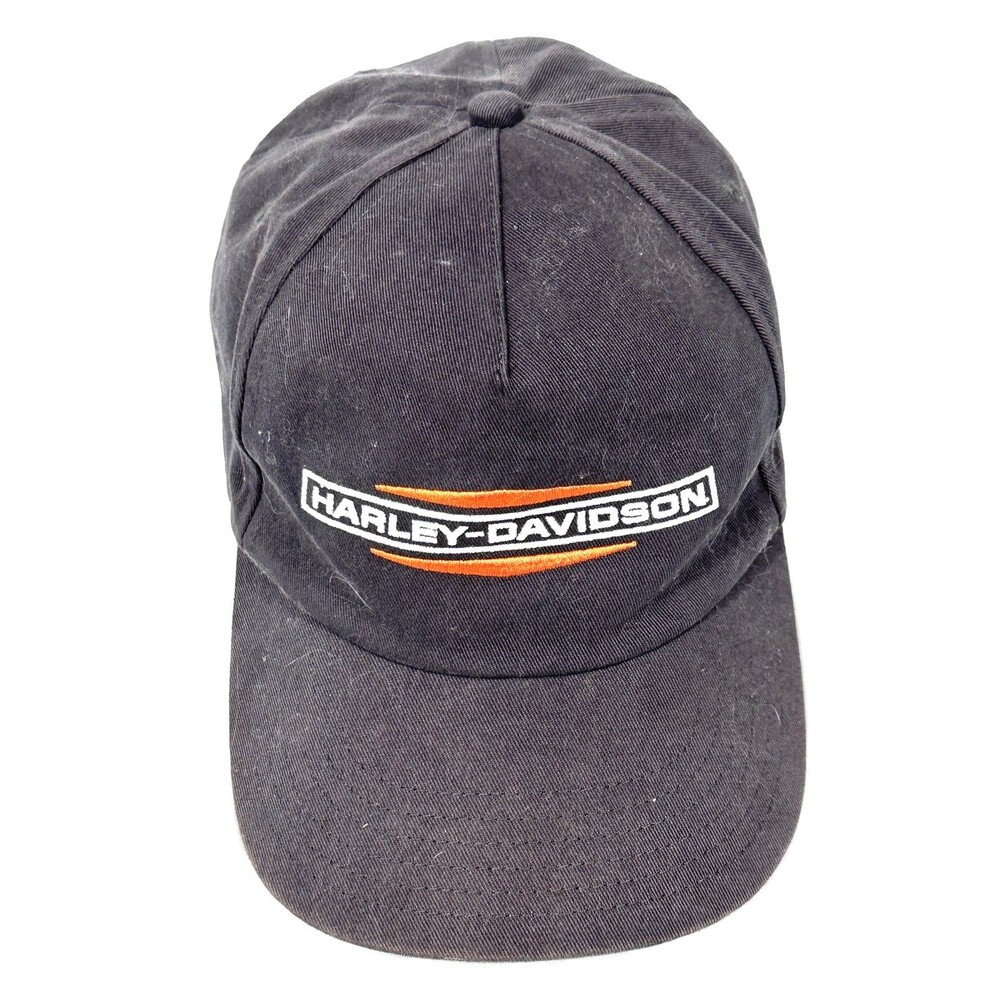 Harley-Davidson Embroidered Gray & Orange Snapback Hat Cap One Size
